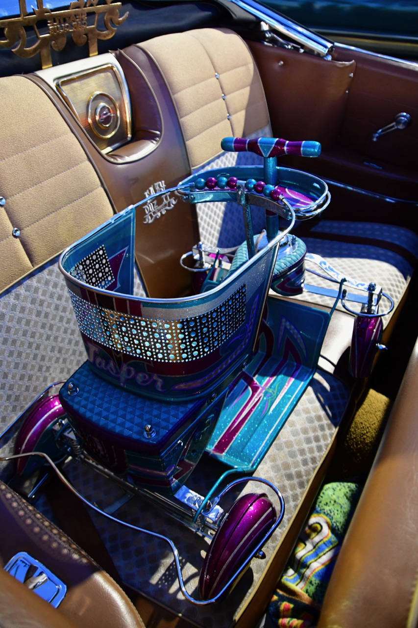 A 1950's baby stroller painted to match the car. Photo by Patrick Robinson