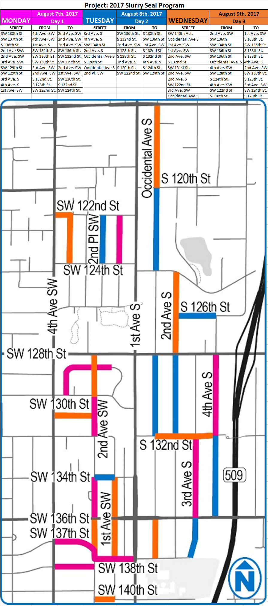 slurry map schedule