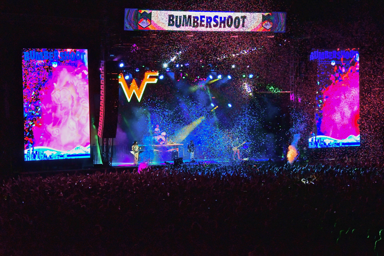 Weezer closed their set with a confetti explosion. Photo by Patrick Robinson