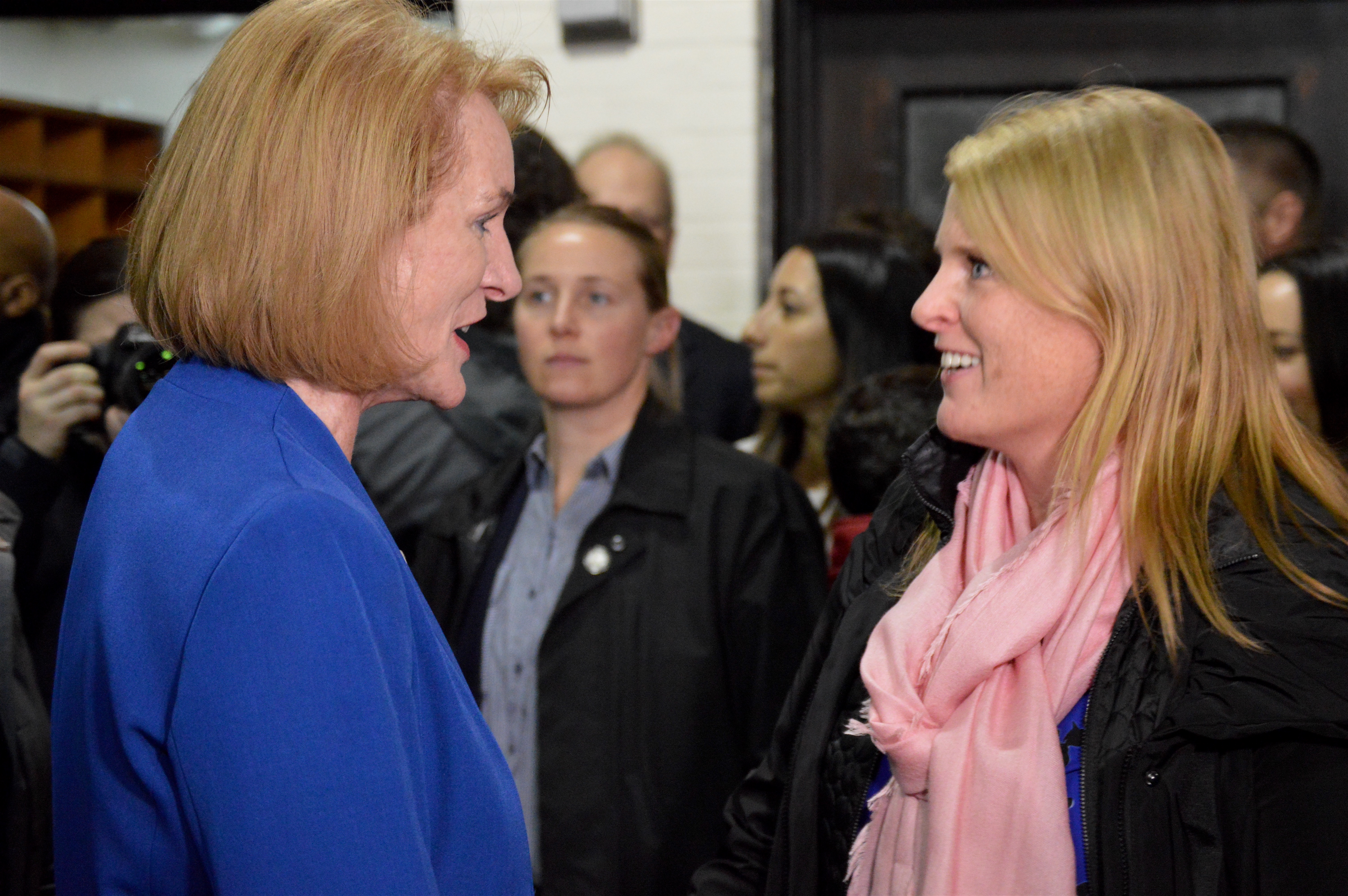 Durkan took time to meet constituents before dashing off to her next stop