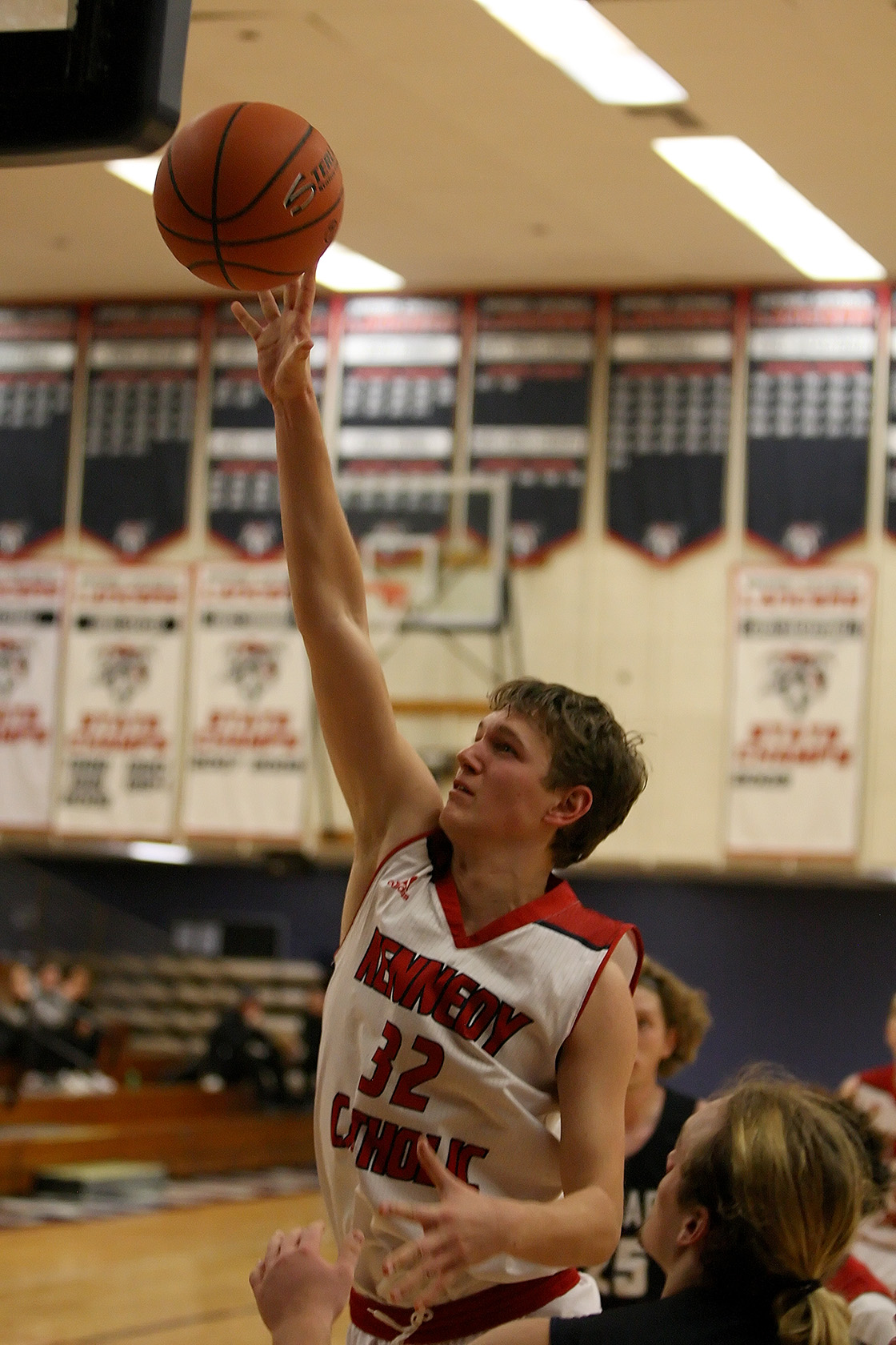 Mathew Marcias of Kennedy Catholic puts up a shot.