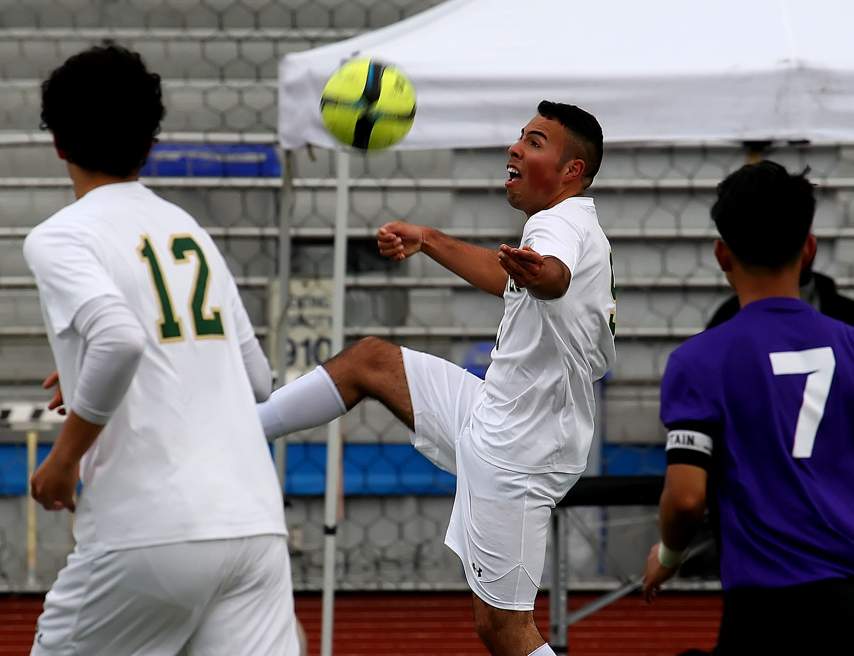 Adair Ramirez of Evergreen get a good look at the ball.