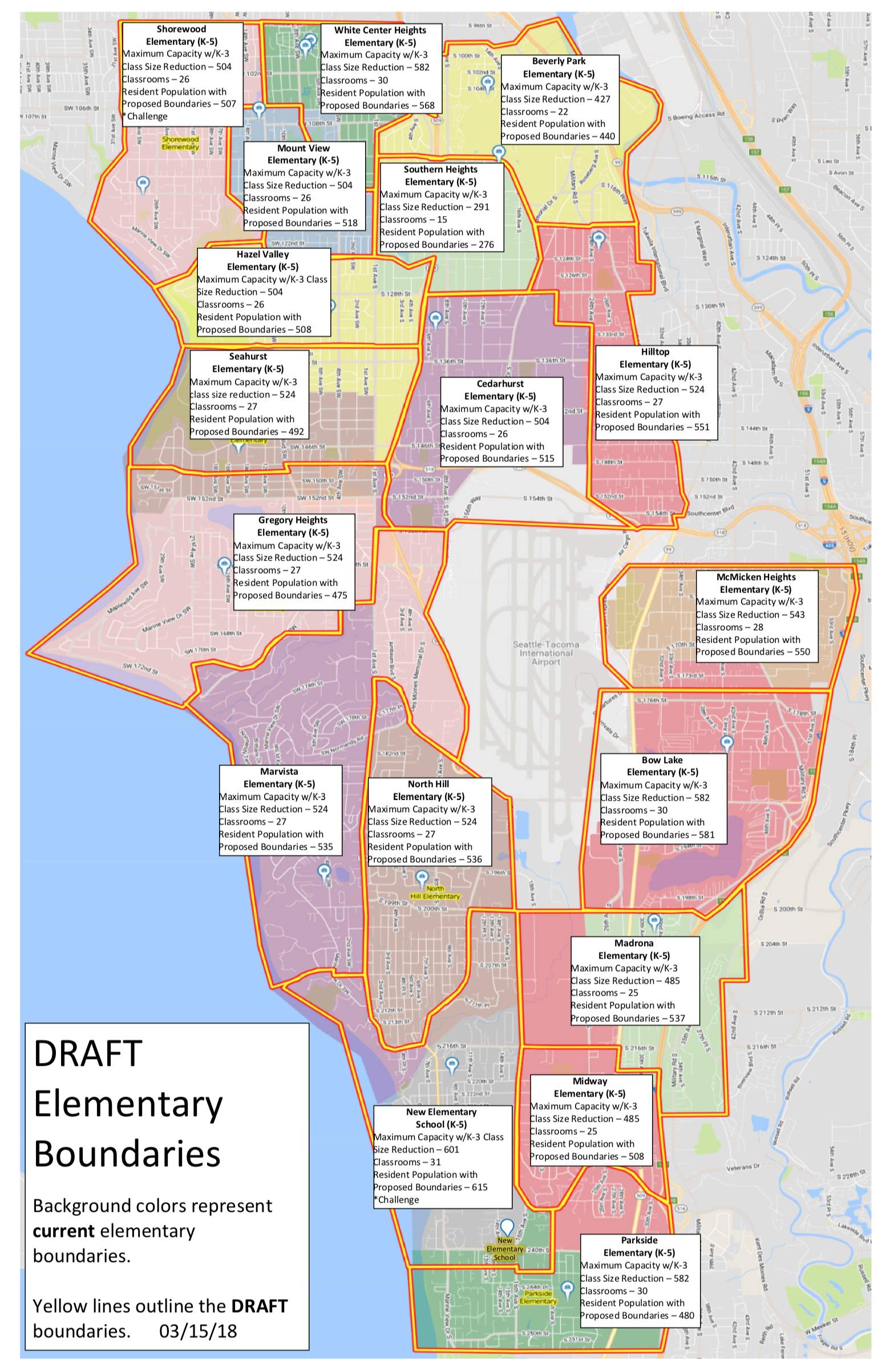 Draft Elementary School Boundaries. Highline Public Schools