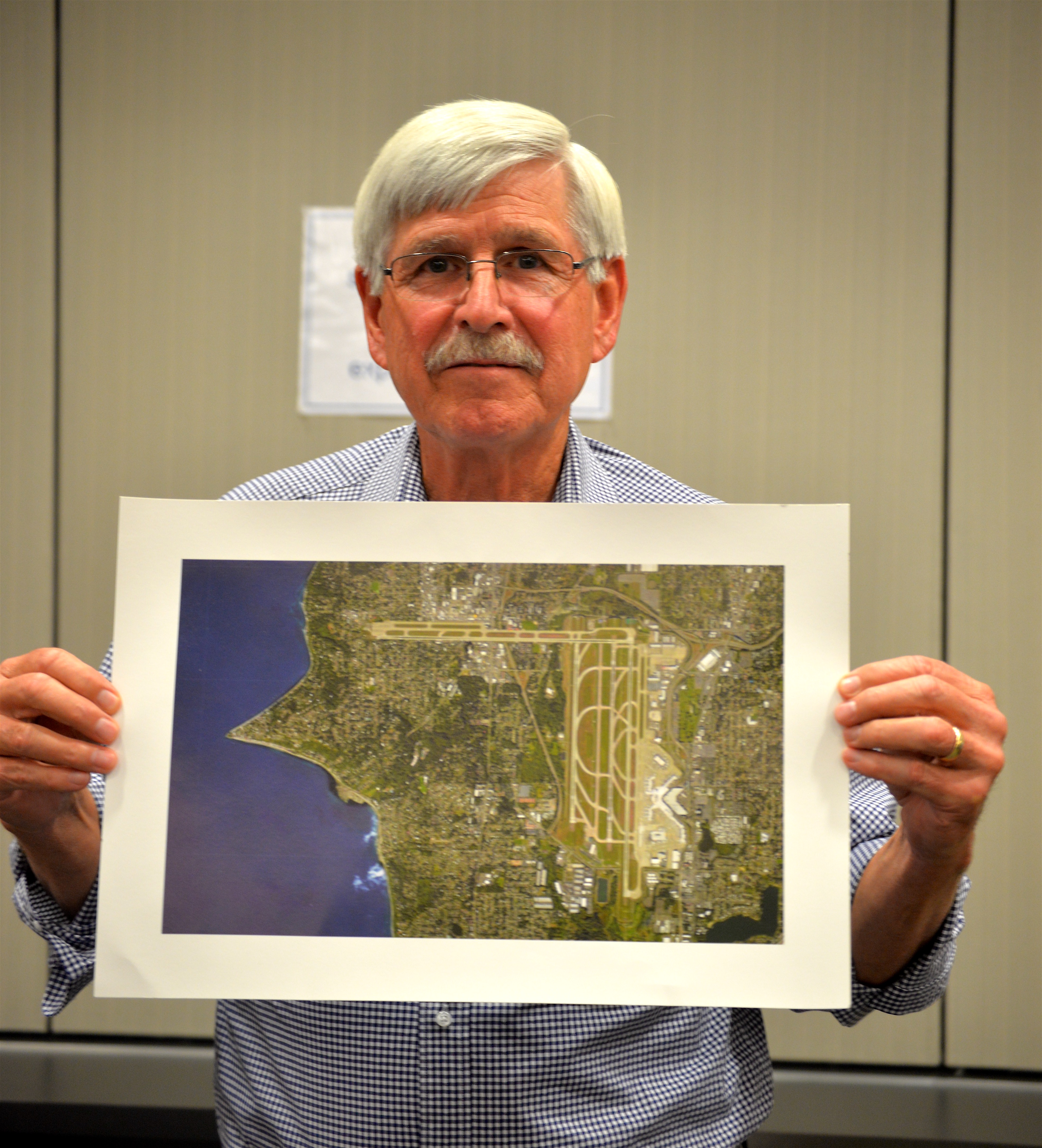 Larry Cripe, founder of Burin's Quiet Skies Coaltion, showed the committee an image of a "fourth runway" that exists overhead