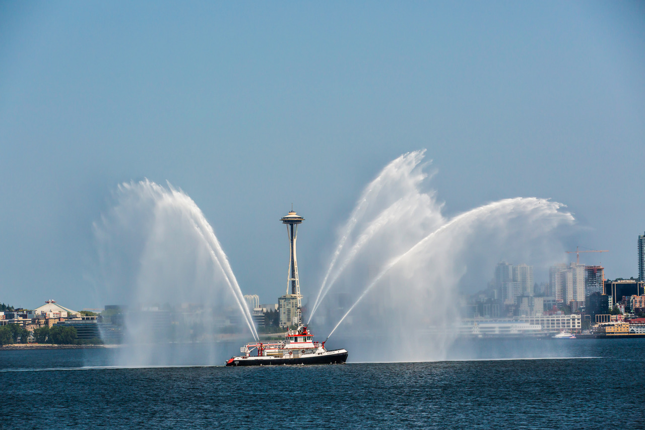 Fireboat during Fleet Week