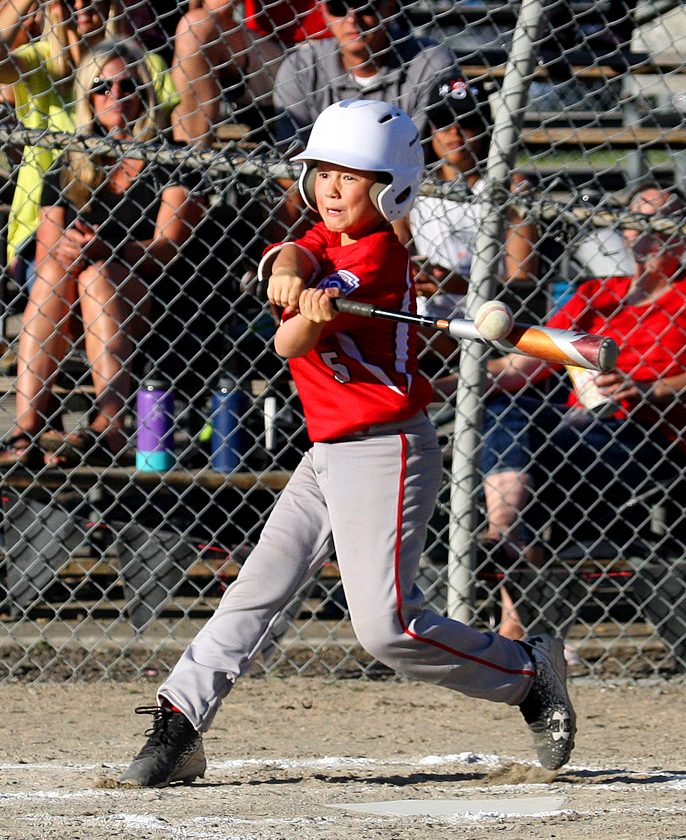 Jesse LaBella of West Seattle gets a double with this hit.