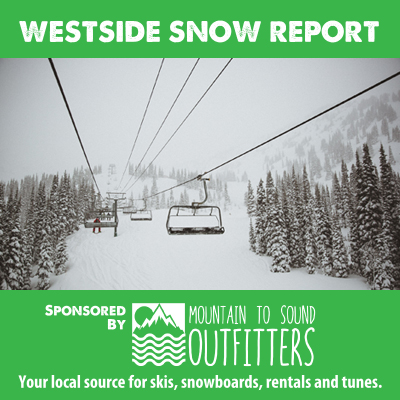 The Westside Snow Report is sponsored by Mountain to Sound Outfitters