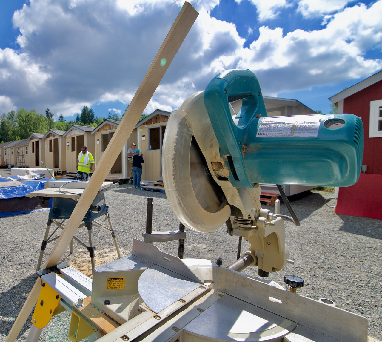 chop saw at Camp Second Chance