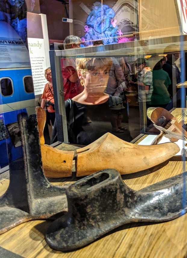 Not the last to be seen: This old shoe last in a glass case is on display at the Highline Heritage Museum now open in Burien.