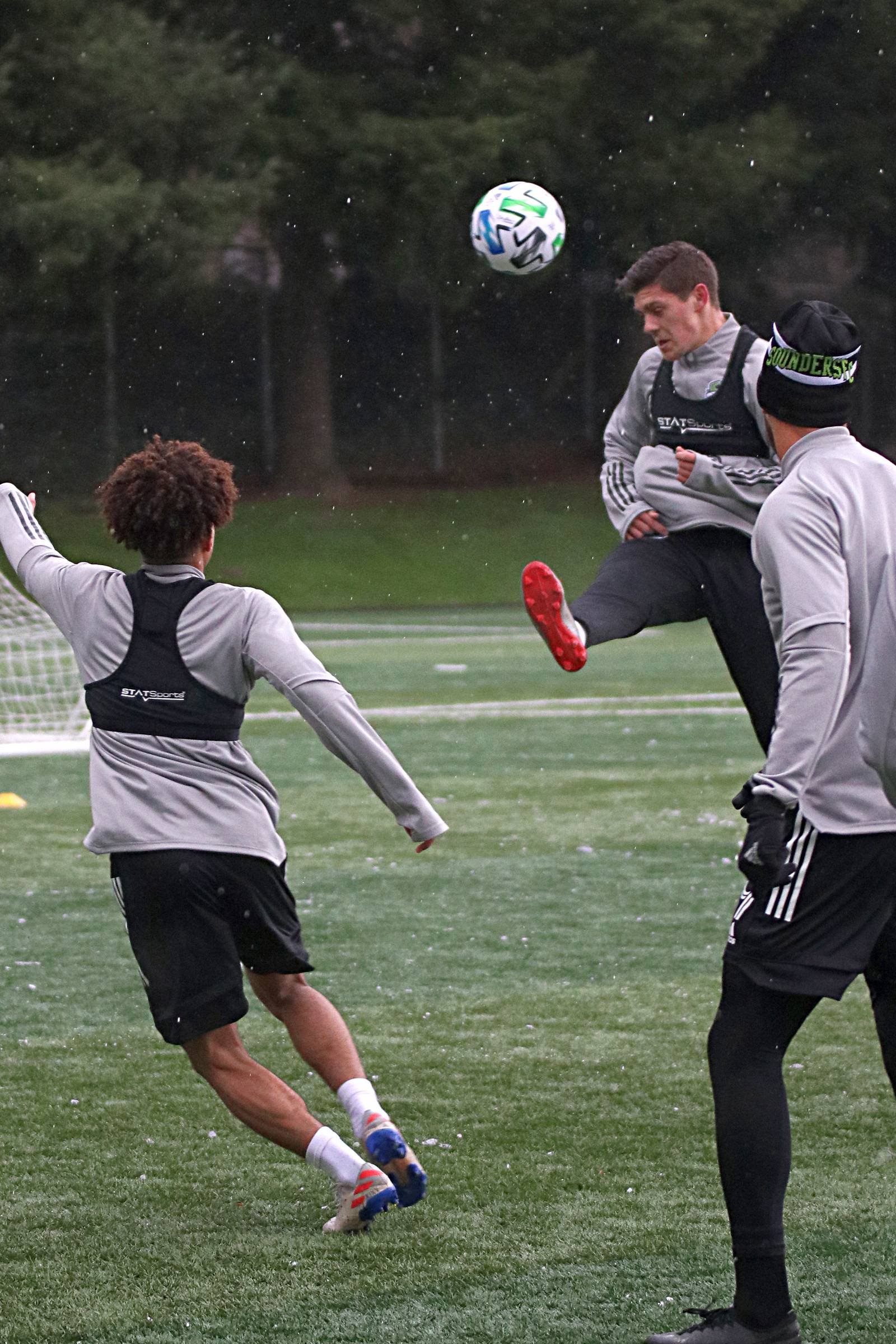  High flying headers on the first day of Sounders practice