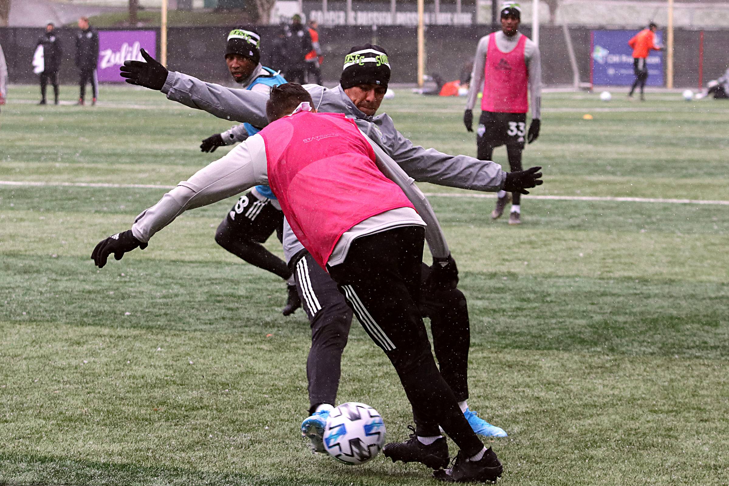 Coach Schmetzer has raised the practice intensity bar and the players have no problem meeting it