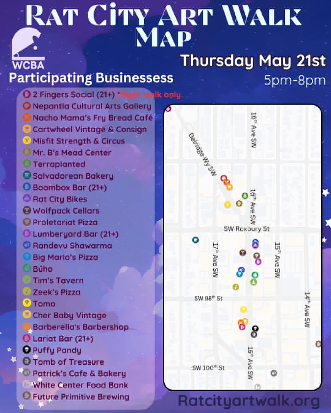 Rat City Art Walk map