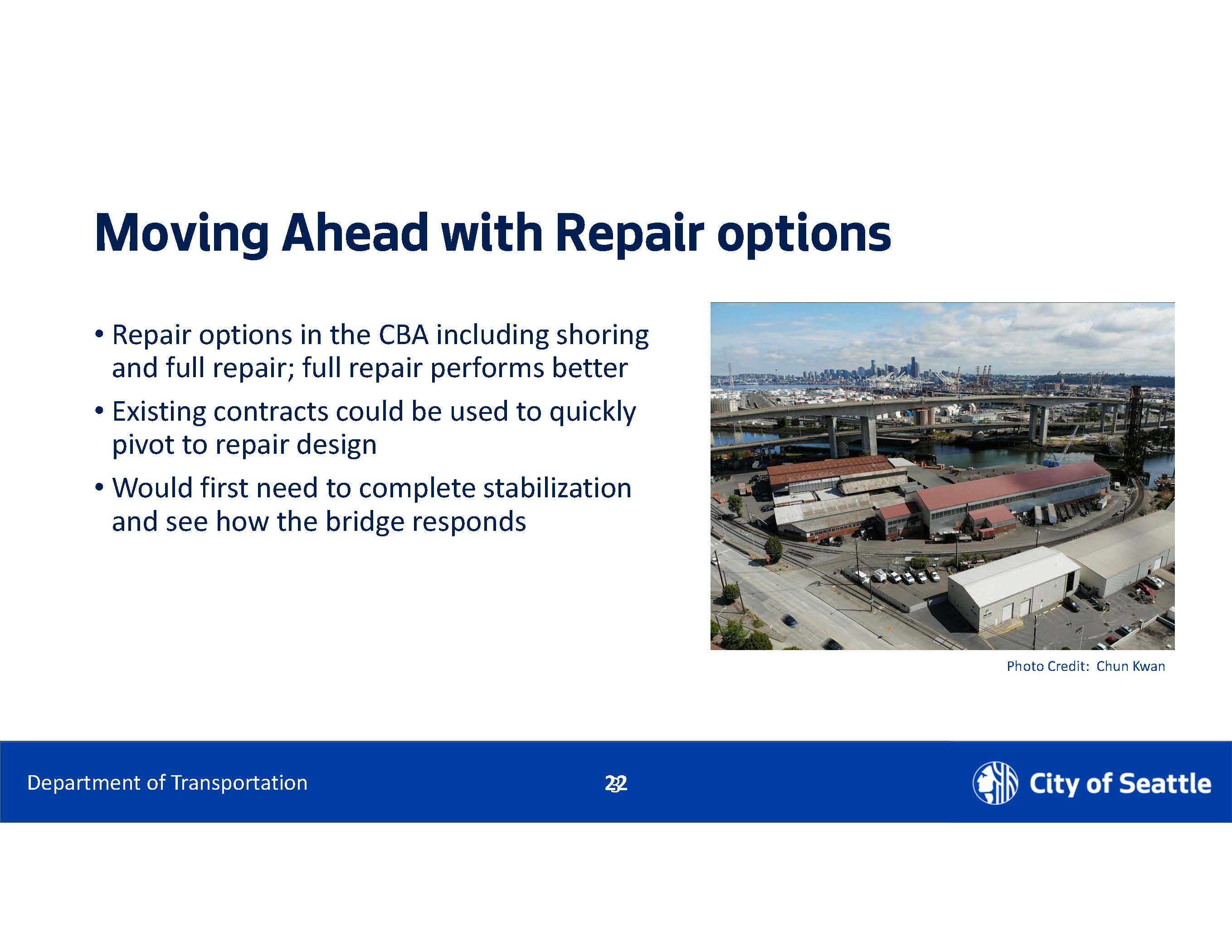 moving ahead with repair options