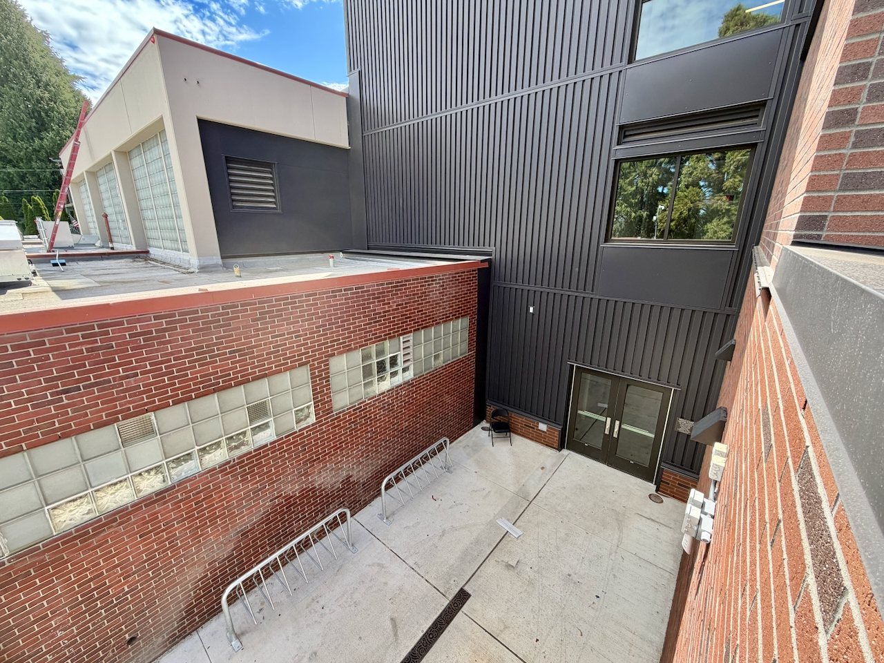 The new school and old rec center