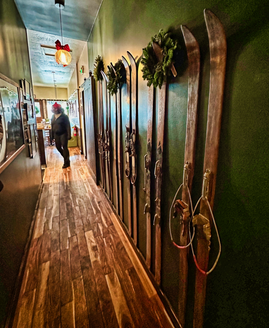 Hallway with skis