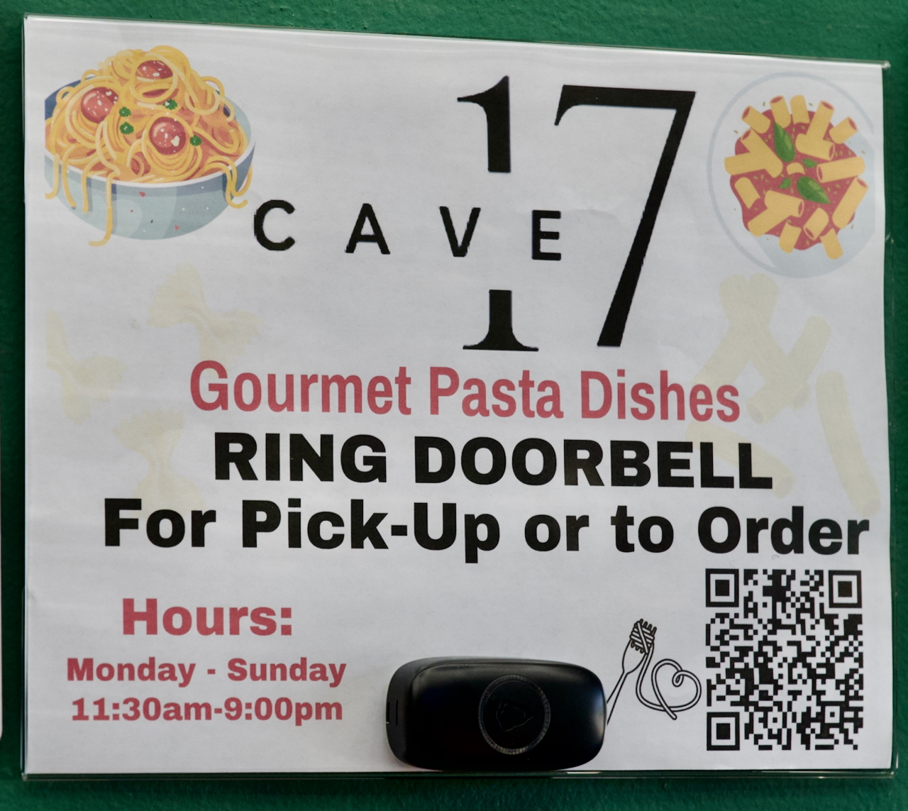 Cave 17 QR code and bell