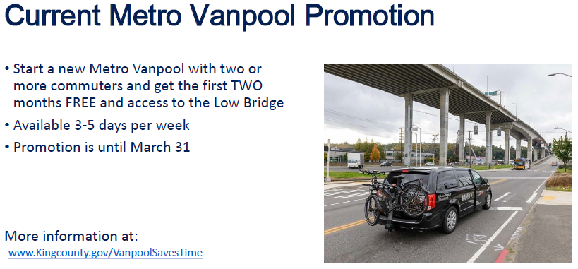Current Metro vanpool promotion
