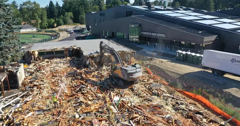 demoltion of old Evergreen Campus