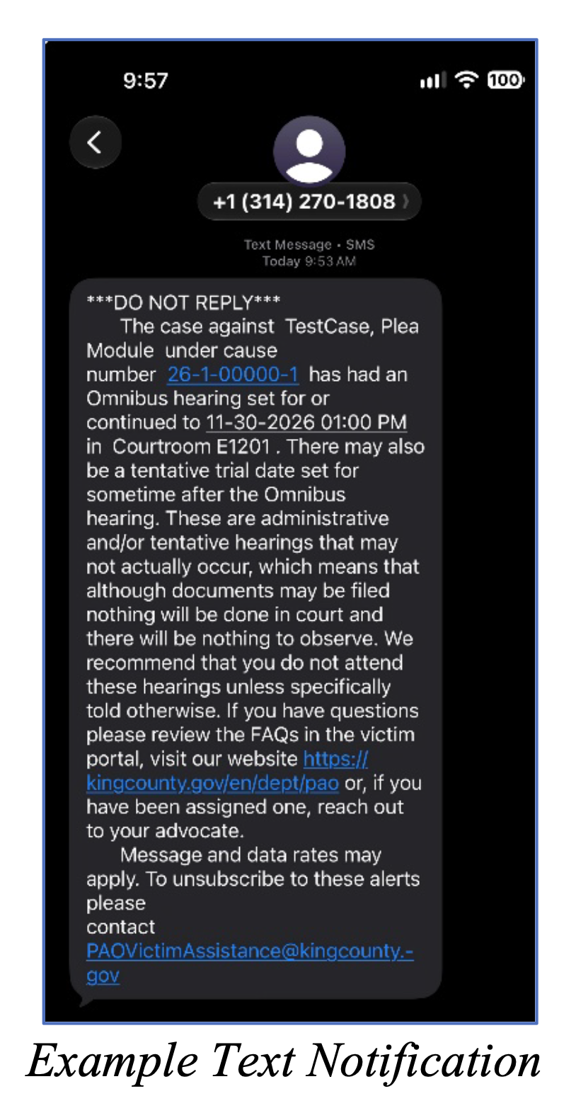 text notification