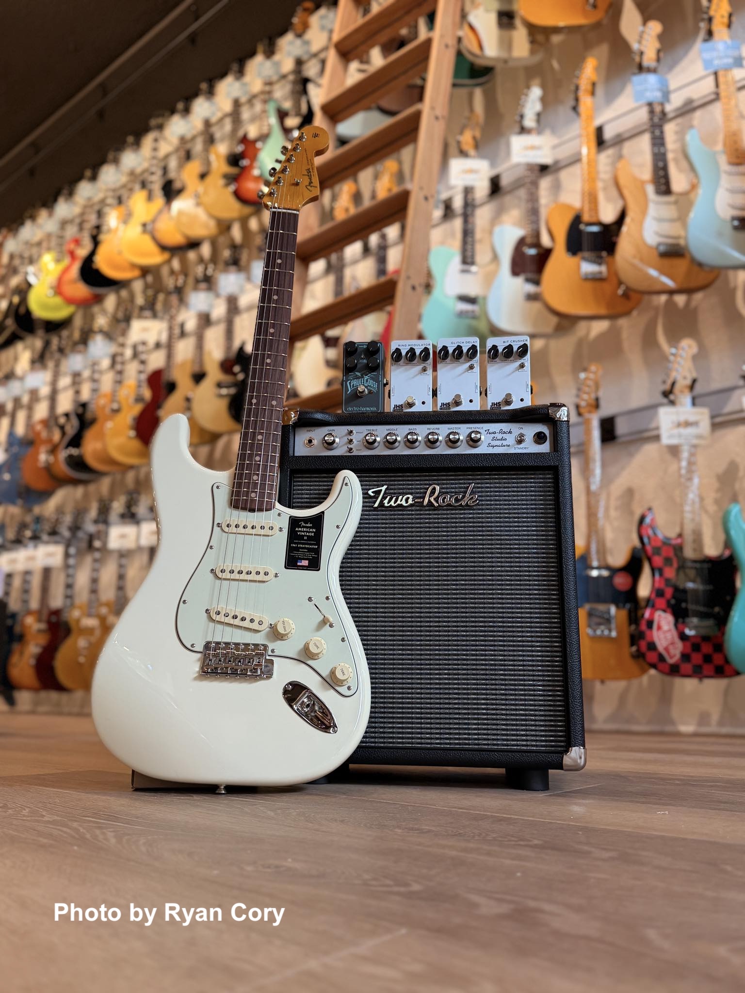 Guitar and two rock amp