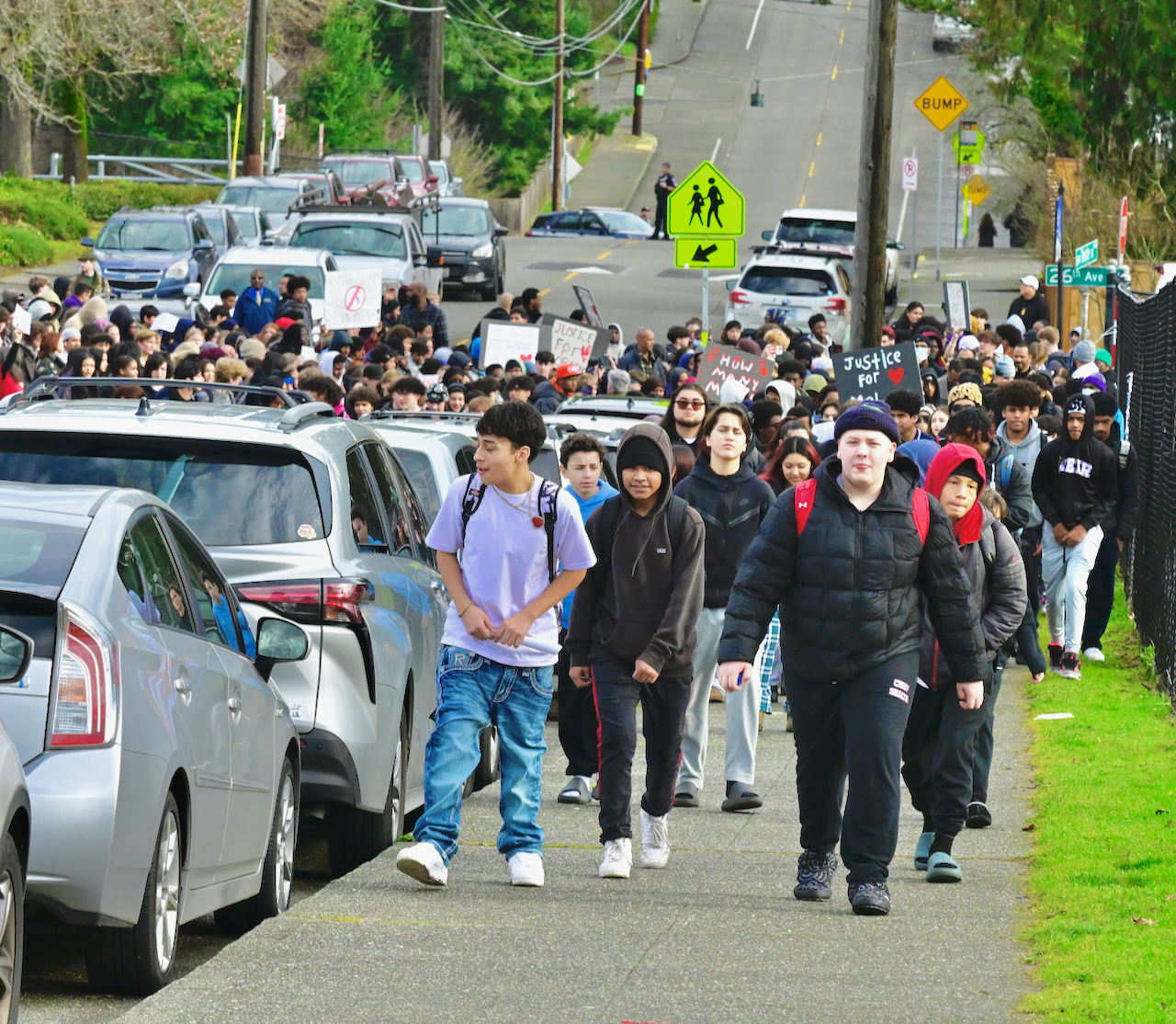 crowd marching