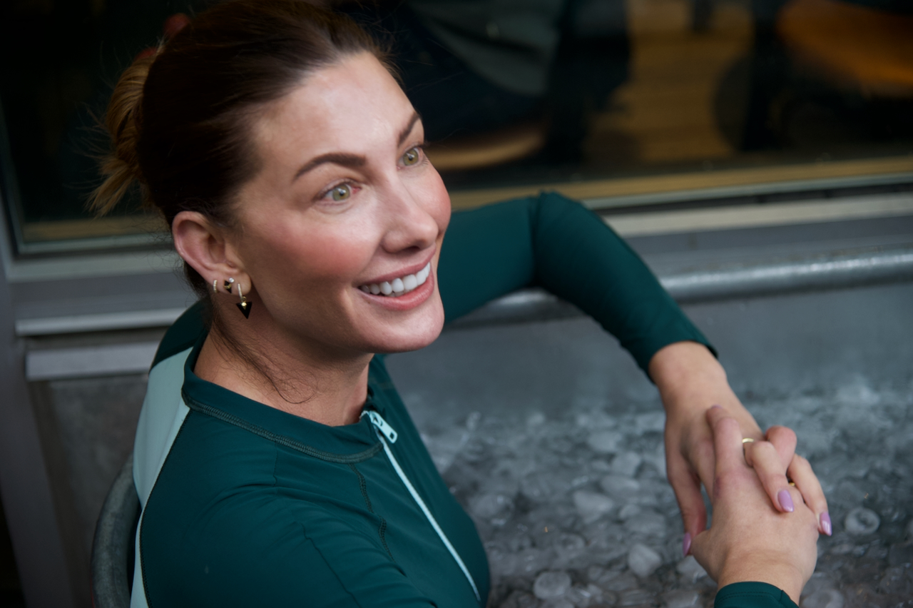 Jill Vedder in the ice bath