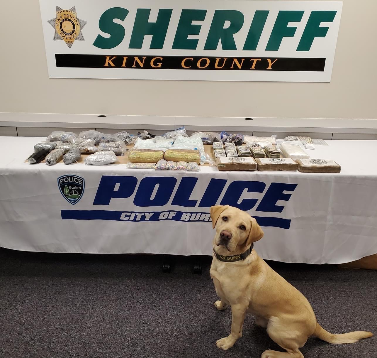 King County Sheriff and Burien Police with dog