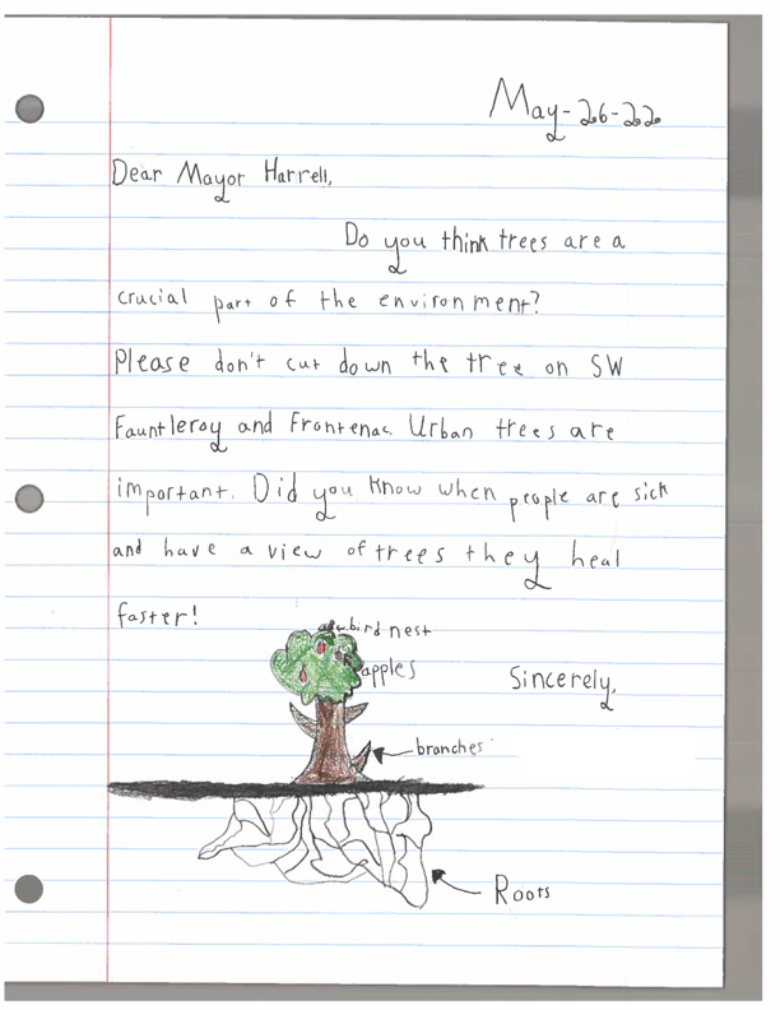 kid letter to mayor