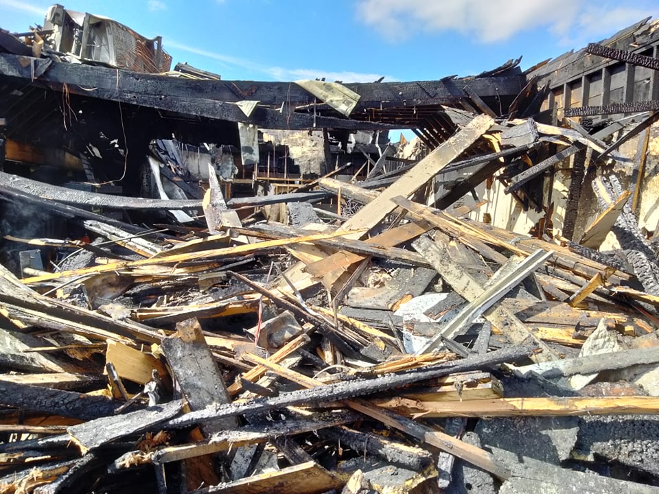 locker room after the fire