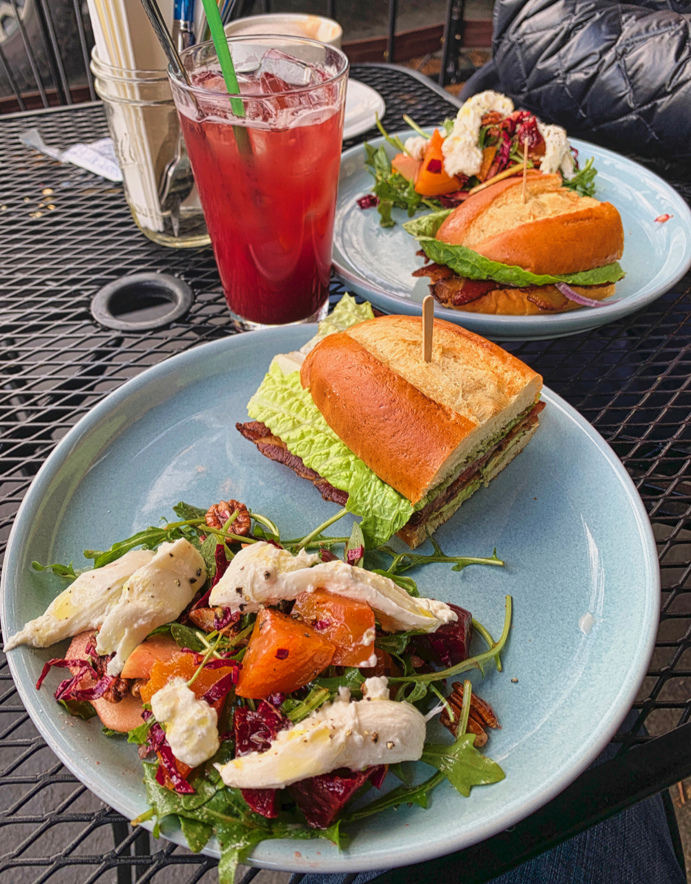The beet salad and BLOAT sandwich
