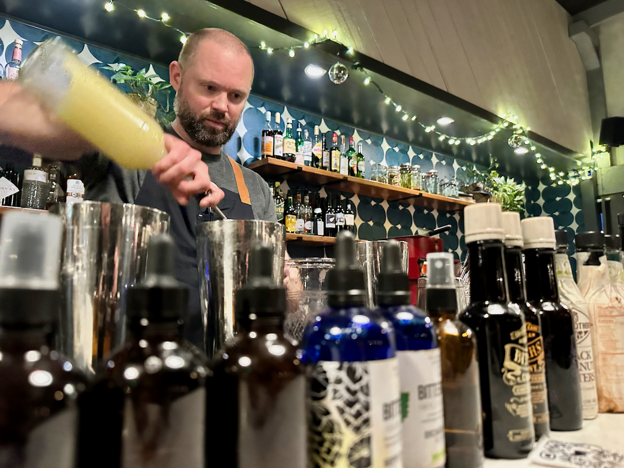 bartender making a drink