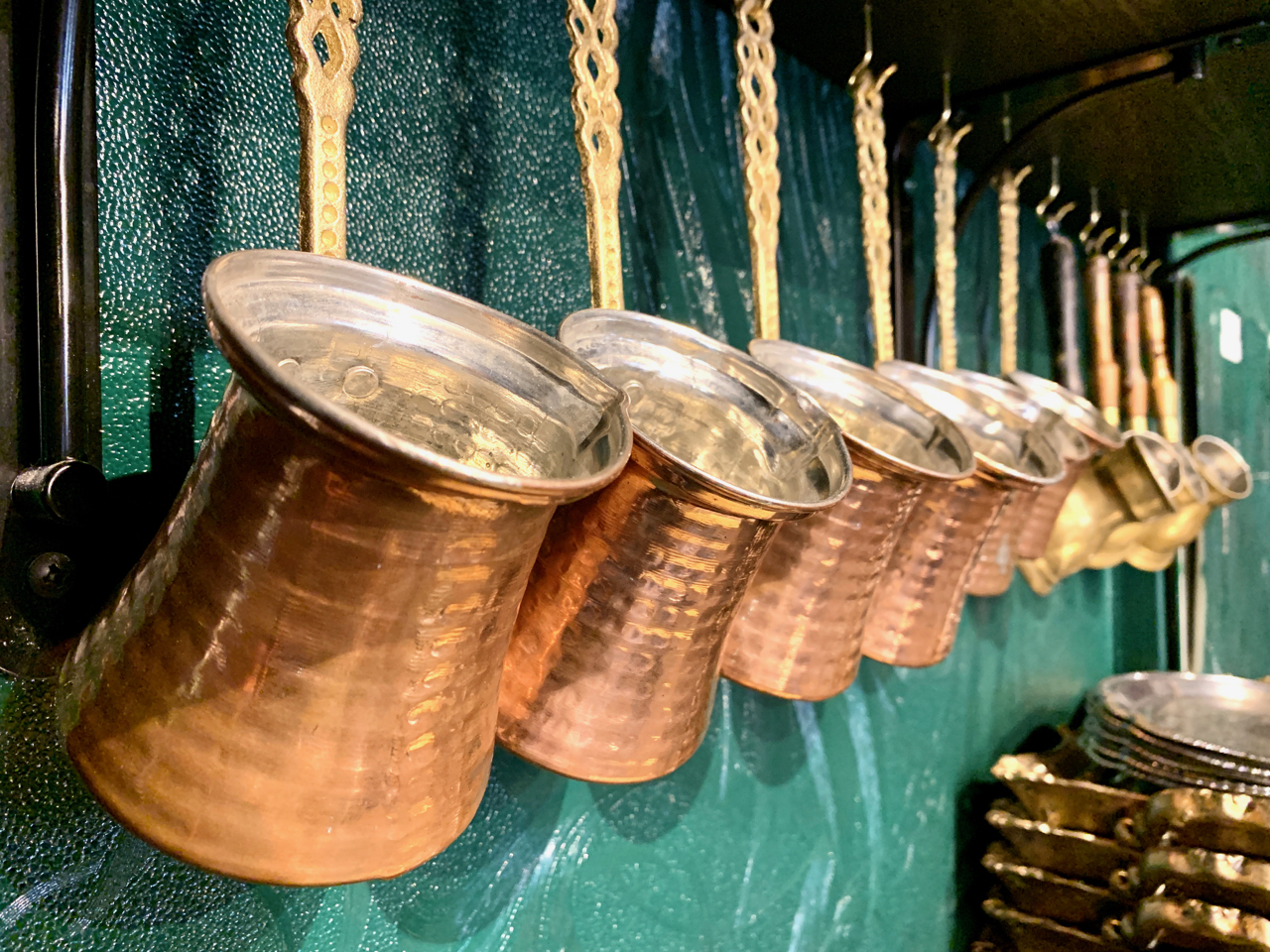 copper containers for Turkish coffee