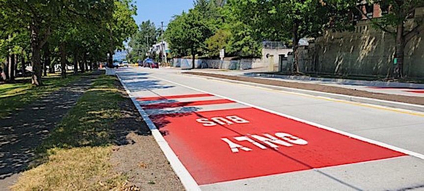 red bus lane