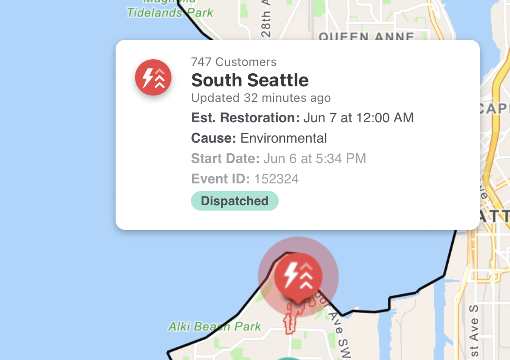 power outage june 6