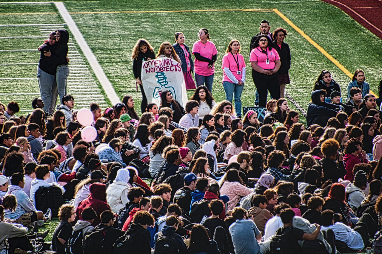 gathered on the field