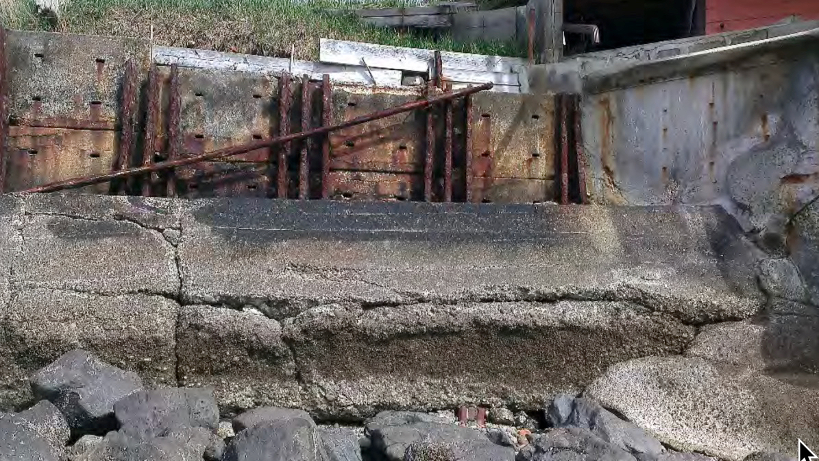 damaged seawall