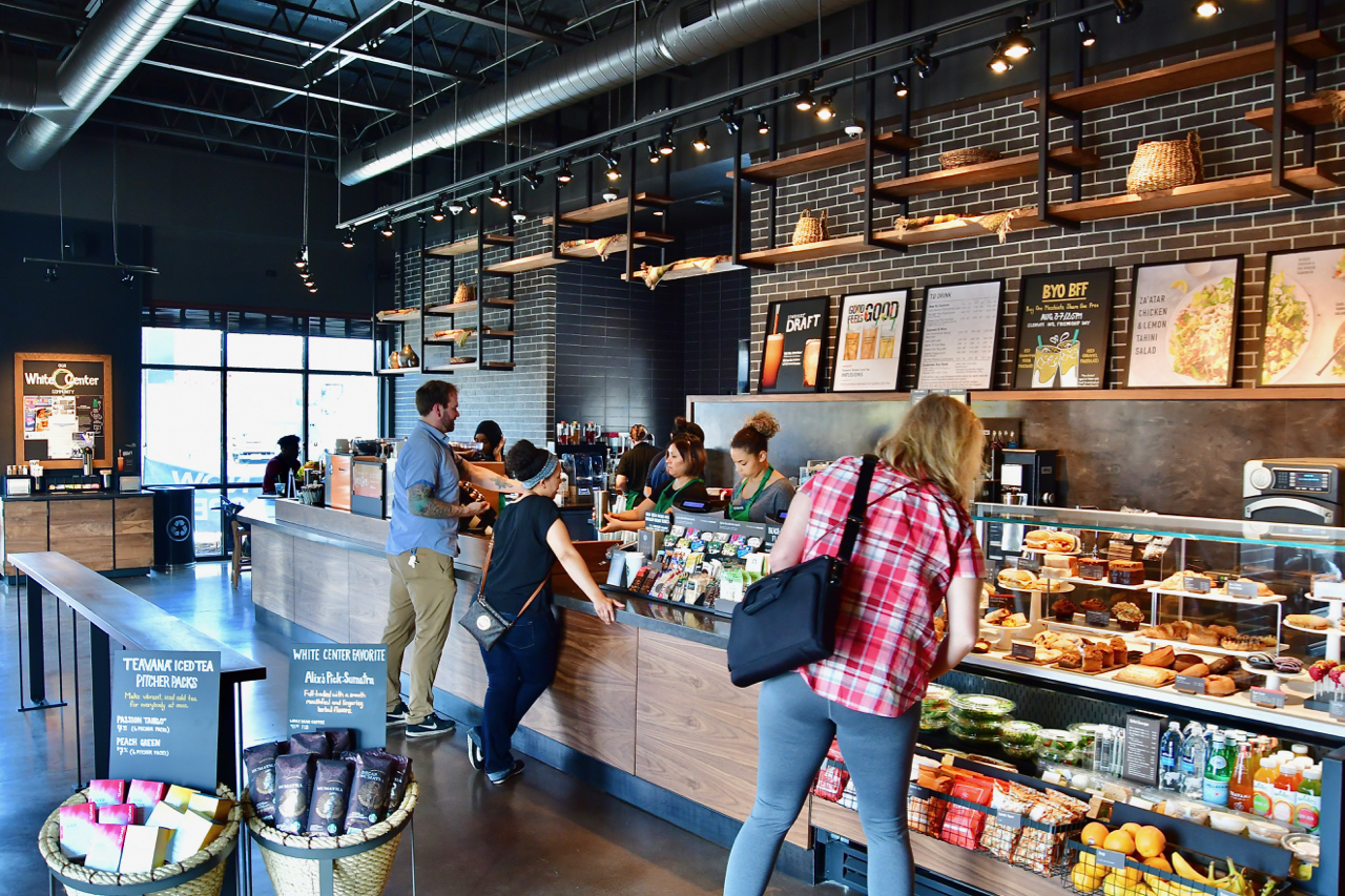 Front counter starbucks white Center