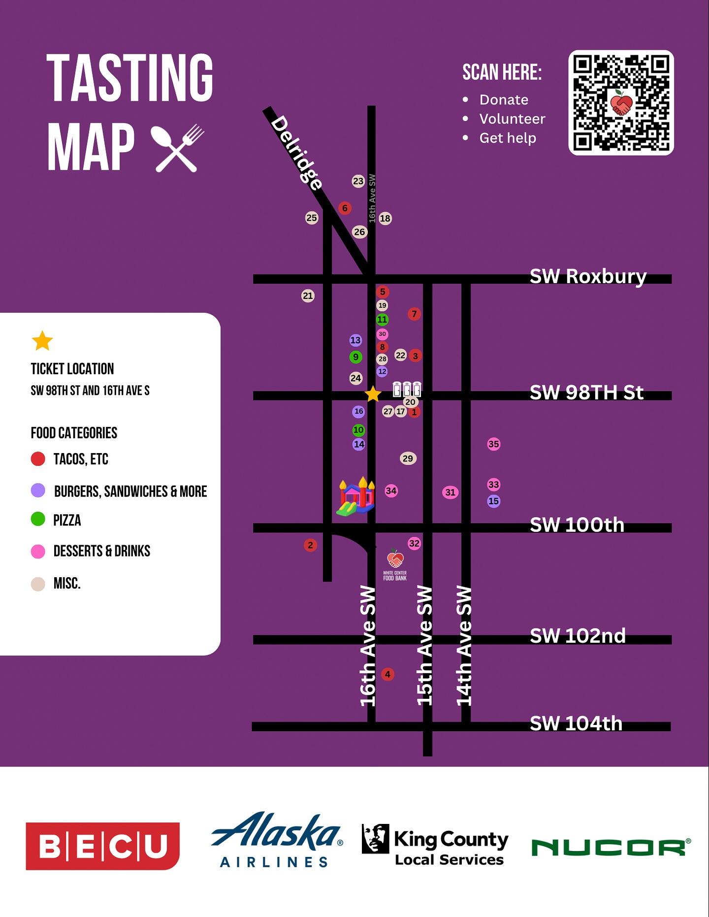 Taste of White Center Tasting map