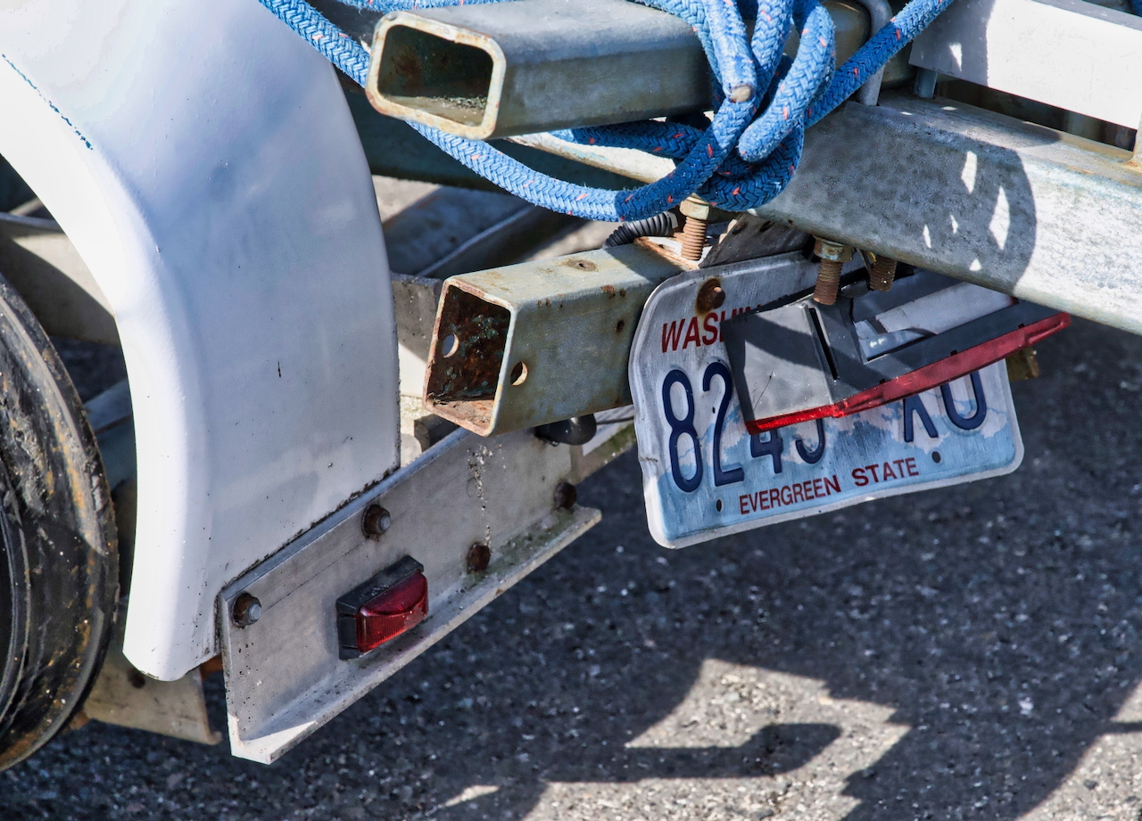 License plate and tail light