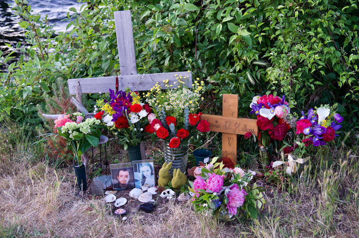 The memorial at the site