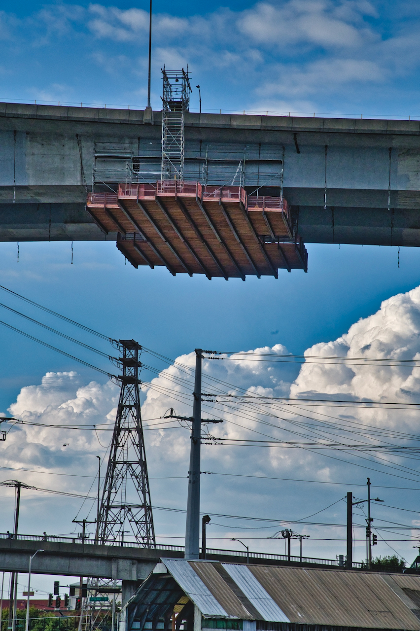 Work platform under West Seattle Bridge