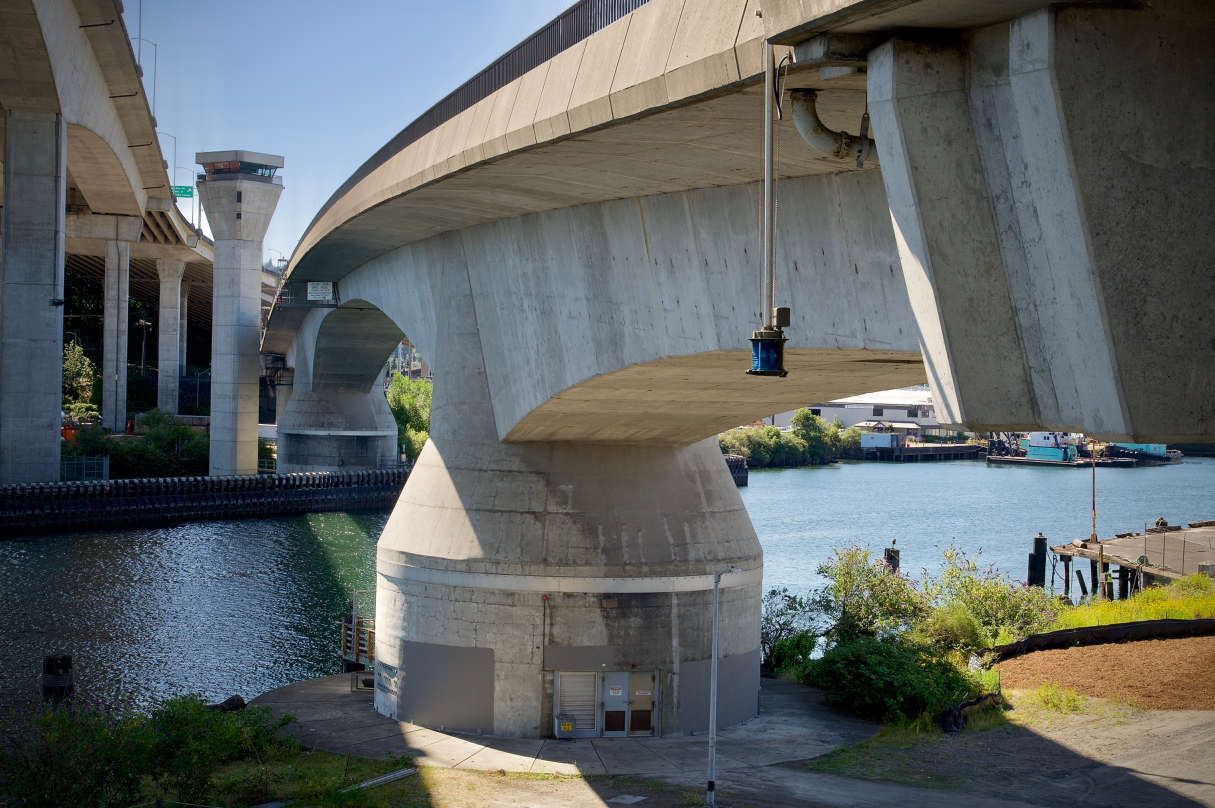 The low swing bridge connecting West Seattle