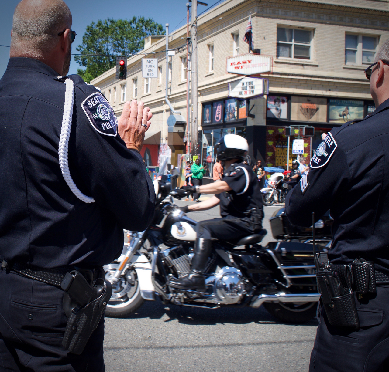 The Seattle Police motorcycle drill team