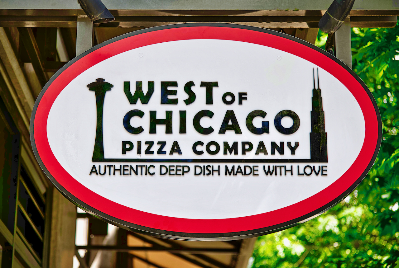 West of Chicago Pizza sign