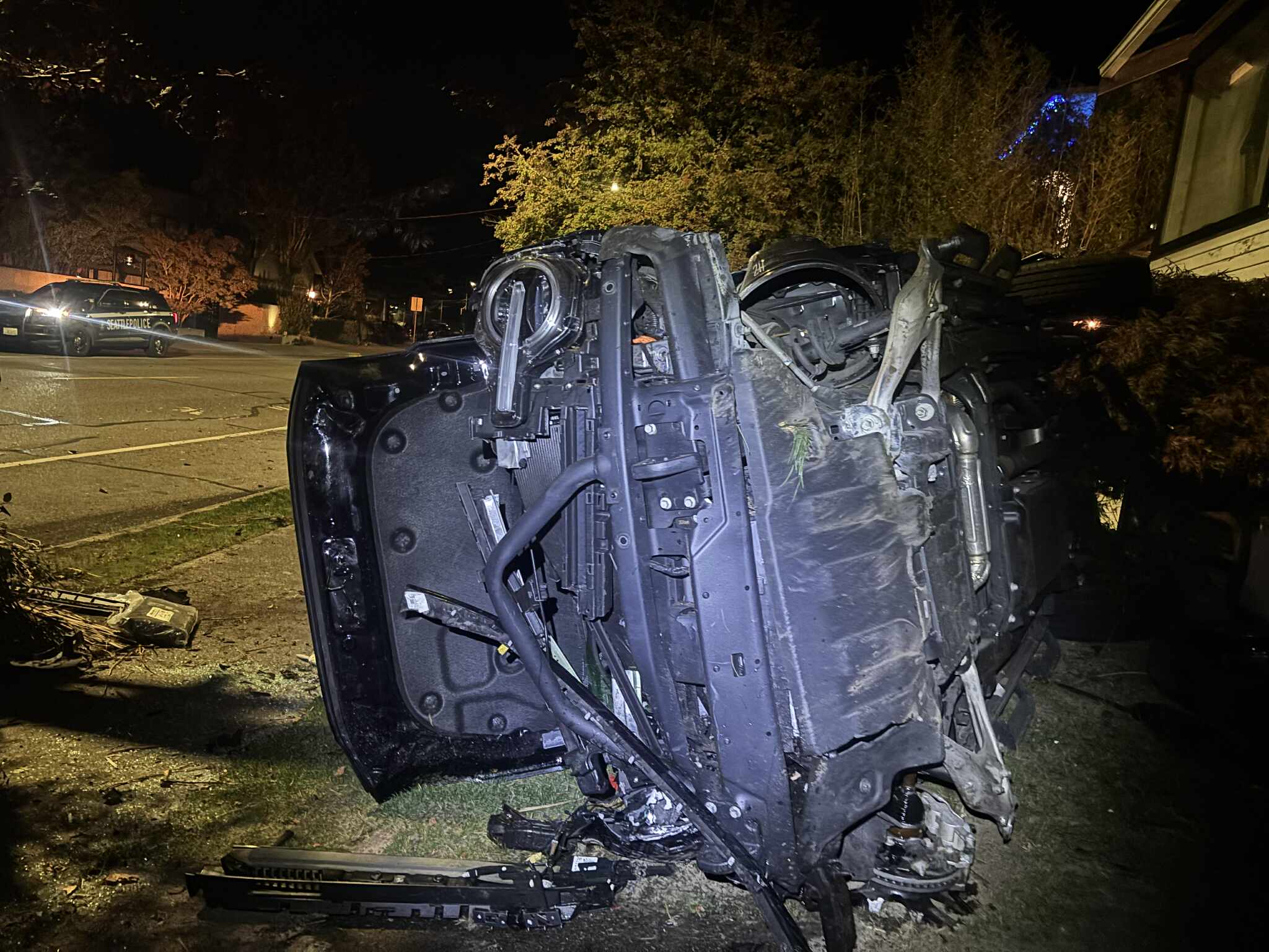 Bronco on its side