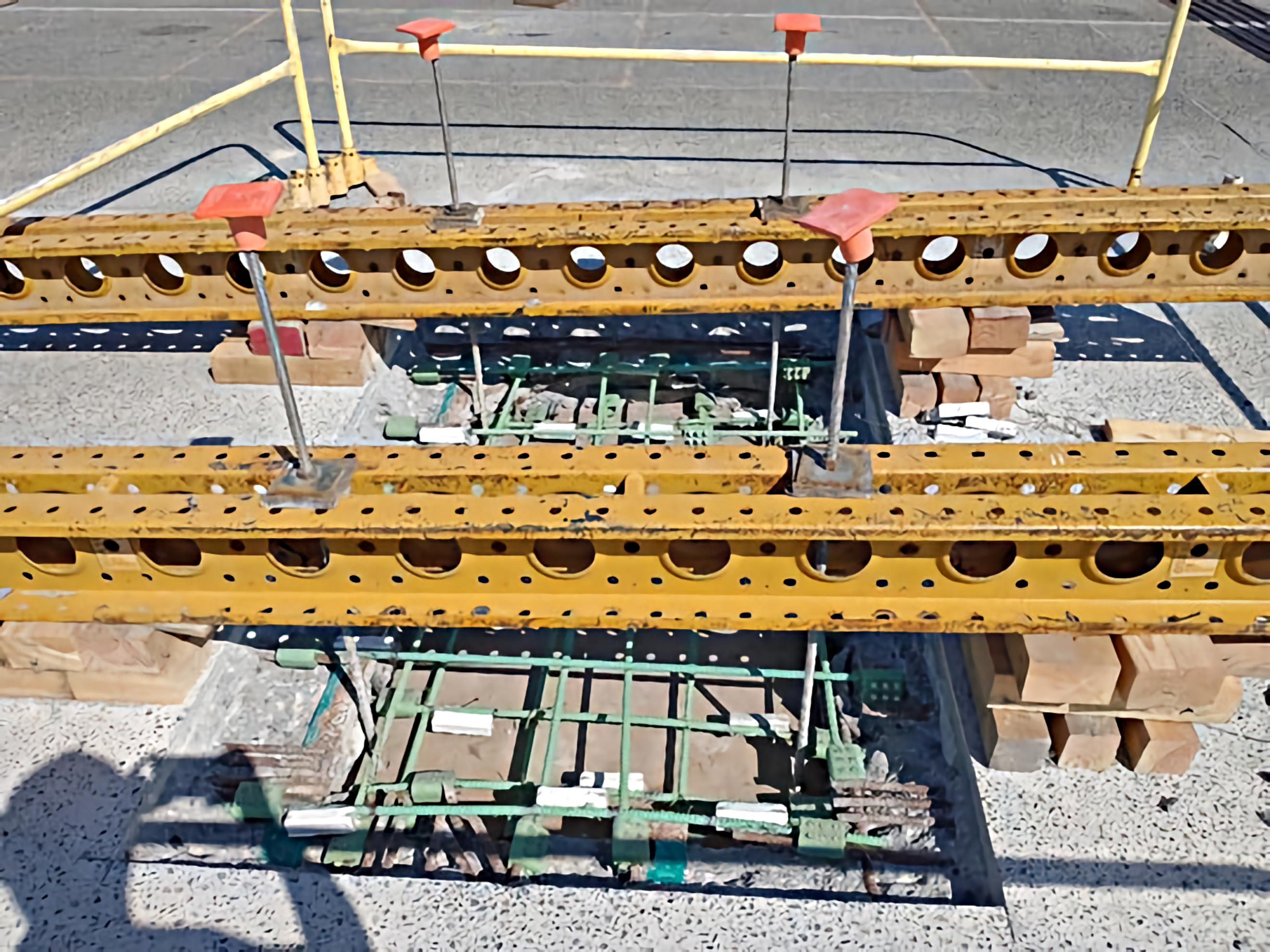 With the mold formed and new rebar installed, this opening is nearly ready for concrete pouring.