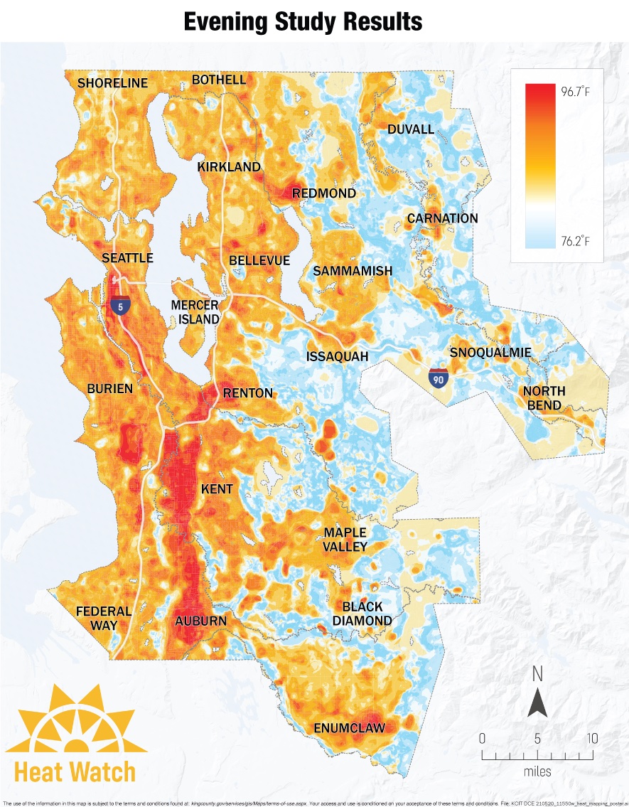 evening heat map King County