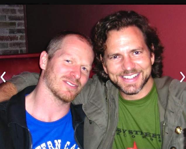 Easy Street Records owner Matt Vaughan and Eddie Vedder at West 5 in 2005.