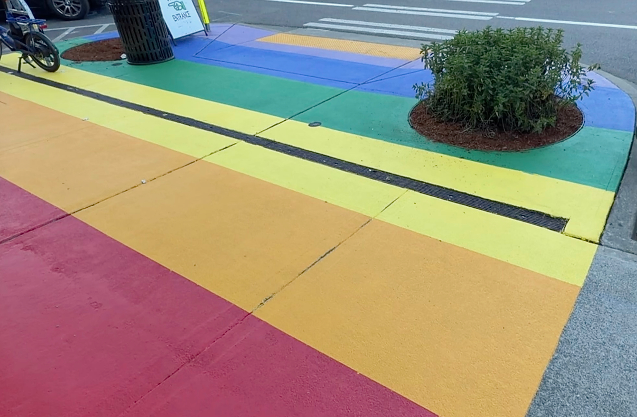 Rainbow sidewalk