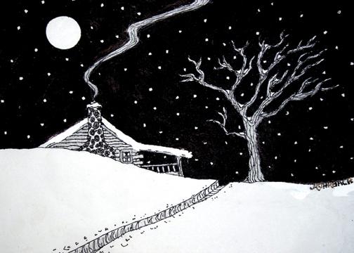 Winter Cabin Under a Starry Night.jpg